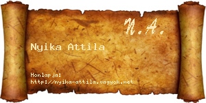 Nyika Attila névjegykártya